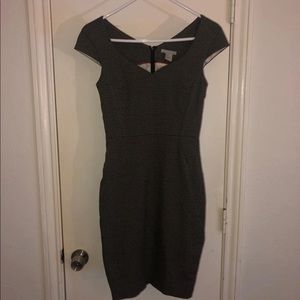 A dark grey plaid dress